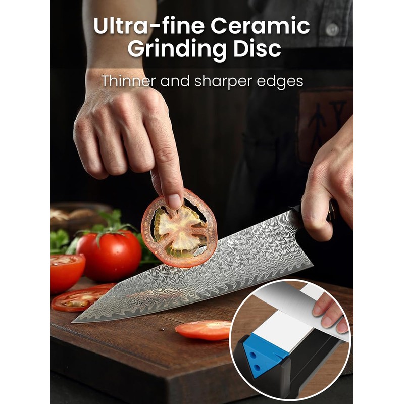 DOWOX Diamond Sharpening Stone Kit, 3 Side Grit 400/1000/8000 Knife