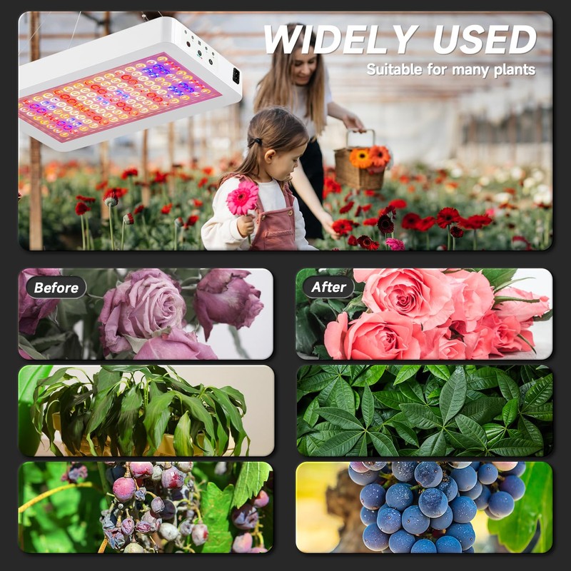 SERWING LED Grow Light Full Spectrum, Plant Grow Light with