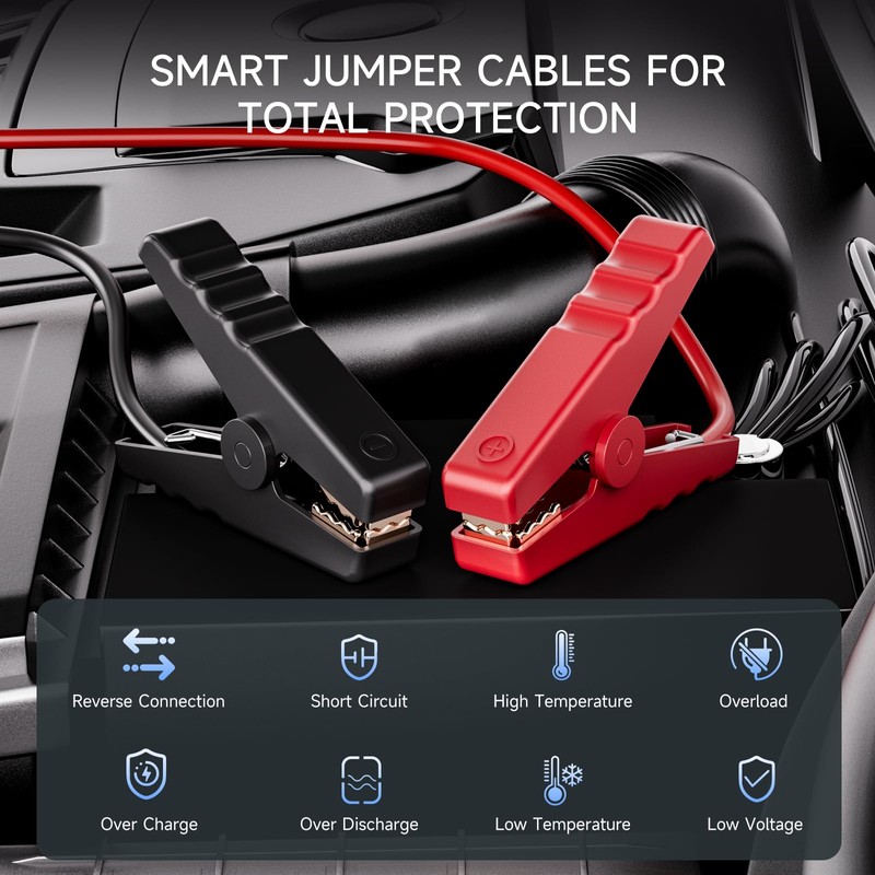 Portable Jump Starter Car Battery Booster with Air Compressor 12V