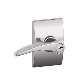 SCHLAGE F51A MNH 625 CEN Manhattan Lever with Century Trim Keyed Entry Lock, Bright Chrome