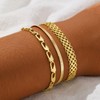 Relveo Gold Bracelets for Women,14K Real Gold Plated Bracelets Stack