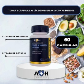 Suplemento Citrato Potasio Citrato De Magnesio 60 Caps A4h Sabor Sin Sabor