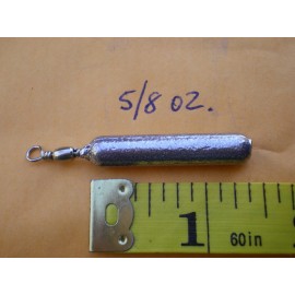 HOME MADE 15 PCS. BOTTOM BOUNCER PENCIL SINKER 5/8 OZ. W/#7 NICKEL BARREL SWIVEL