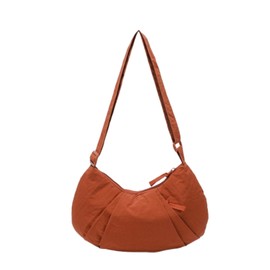 MYSKUFT Round Mini Shoulder Bag, Women's Shoulder Bag, Cloud Bag, Small, Mini Bag, Croissant Bag, Dumpling Shape, Crossbody Bag, Women's, Casual, orange