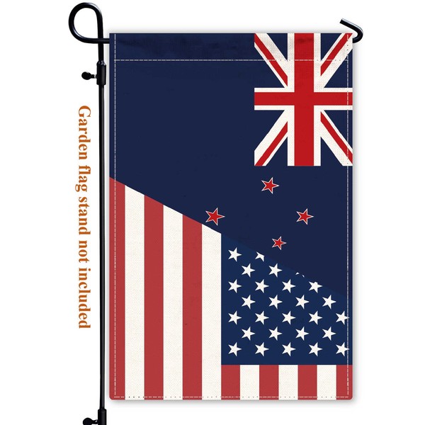 New Zealand USA Friendship Garden Flag,12x18 in Heavy Duty New