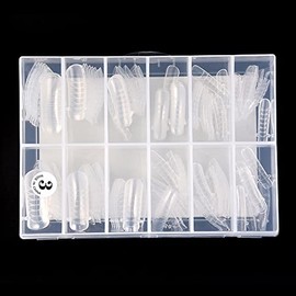 KADS Nail Tips 12 Sizes/10PCS Dual Nail Foam UV Gel Acrylic Nail Art Solid Transparent (Size 3)