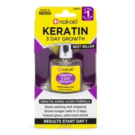 Nail-Aid Keratin 3 Day Growth Nail Treatment & Strengthener, Clear, 0.55 Fl Oz