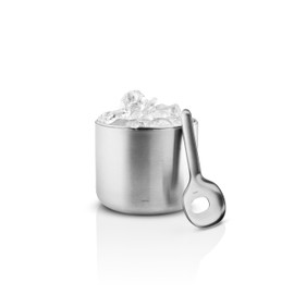 Eva Solo | Liquid Lounge Insulated Ice Bucket with Scoop | Keeps ice Cold and The Vacuum-Insulated ice Bucket ensures no Condensation on The Table | Brushed Steel, 822015