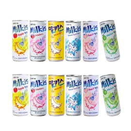 COKOYAM Lotte Milkis 6 Flavors Combo (Original Apple Melon Peach Banana & Strawberry)...