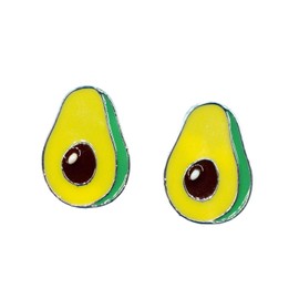 Miniblings Avocado Stud Earrings Holiday Party Kawaii Summer Food Metal – Handmade Fashion Jewellery I Earrings Stud Earrings, Metal