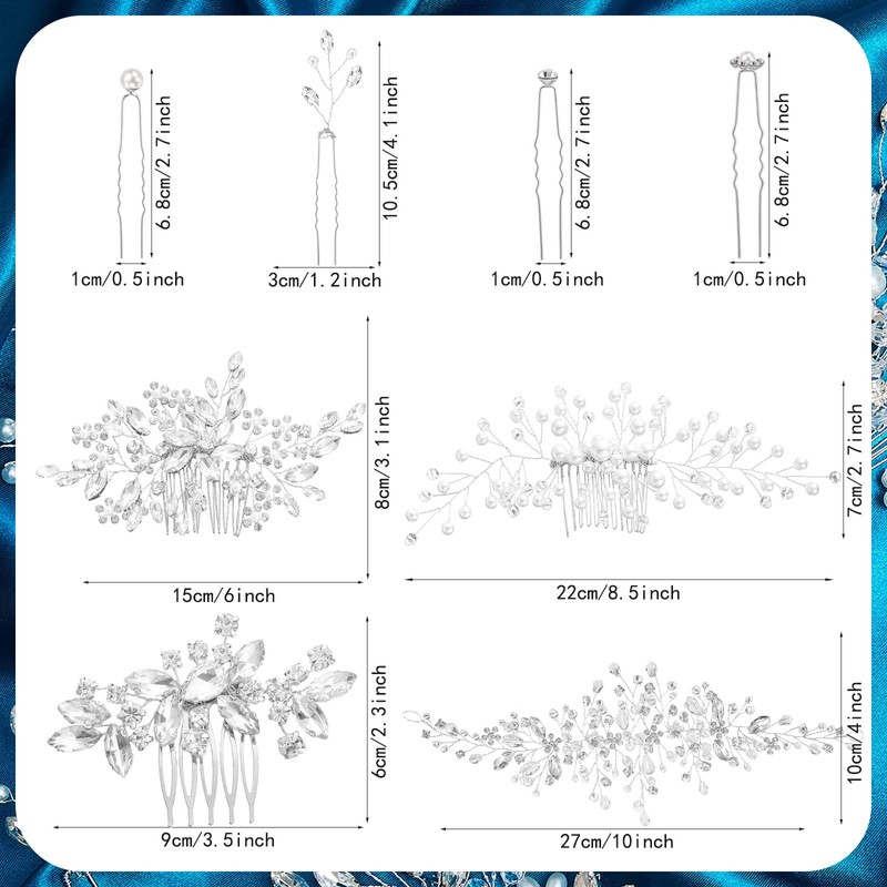 44 Peines de Boda Accesorios para Cabello de Novia de