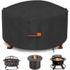Dalema Round Fire Pit Cover,Outdoor 600D Heavy Duty Waterproof Tear-Resistant