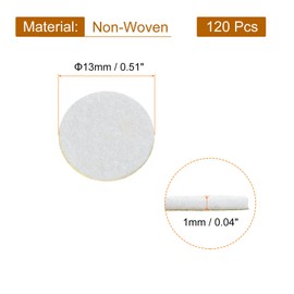 uxcell 120Pcs Round White Non-Woven Felt Circles, 13mm (1/2") Self-Adhesive Felt Pads for Sewing, Crafts, DIY Projects