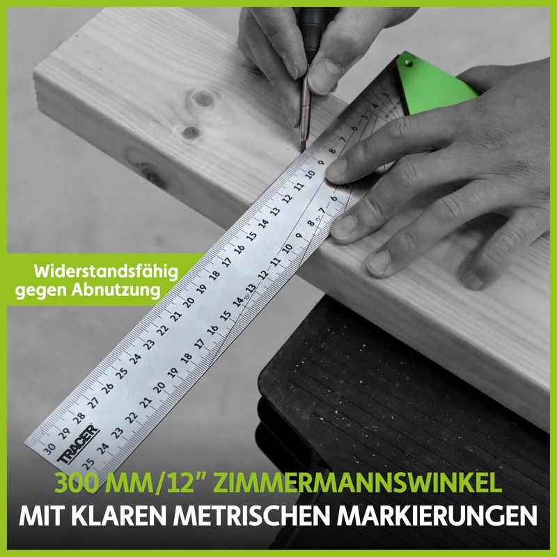 TRACER 300mm Carpenter's Square Joiner Marking Tool Try Square with