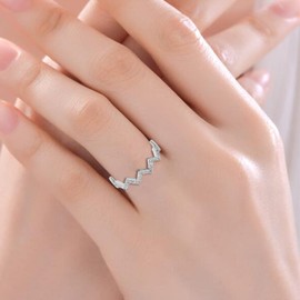 Doherty Zig Zag Ring, To My Daughter Highs And Lows Inspirational Ring Opening Adjustable Wave Ring Inspirational Rings for Women, Silver