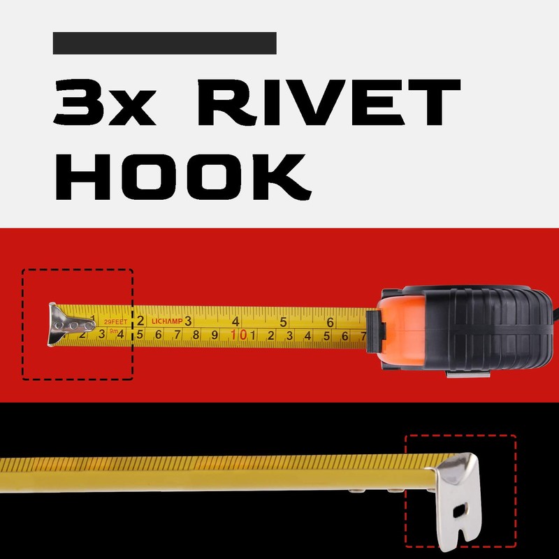 LICHAMP Tape Measure 30-Foot, 2 Pack Bulk Easy Read Measuring