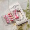 LPOODDNU Spring Flower Press on Nails Medium Fake Nails -