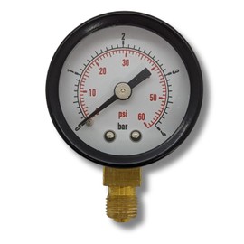Lumonic I Pressure Gauge 0-6.0 Bar I 1/8 Inch I Class 2.5 I Connection Bottom I Diameter 40 mm I Pressure Gauge I for Compressed Air and Water