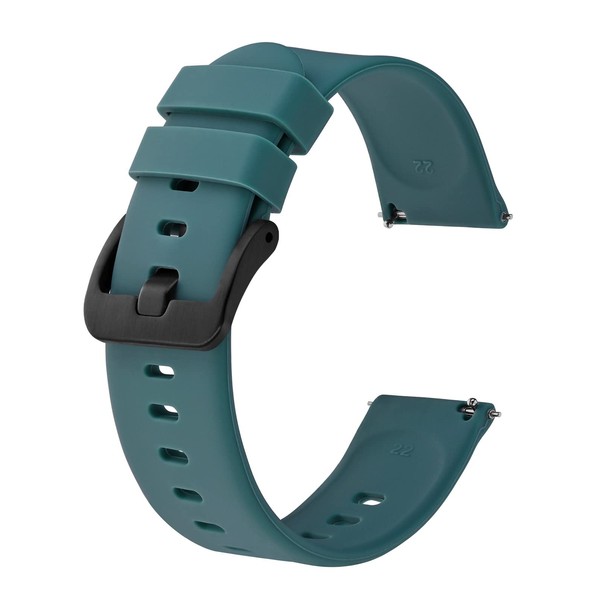 BISONSTRAP Silicone Watch Bands, Slim Watch Straps with Quick Release,