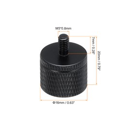 QUARKZMAN 3 Piece Microphone Stand Adapter, 1/4 Female Thread to M5 Male Thread Screw Adapter Aluminum Alloy for Microphone Tripod Mount (Black)