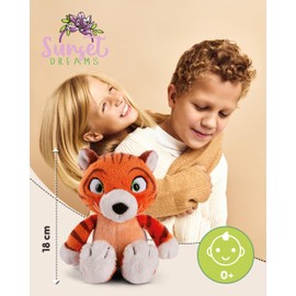 NICI Cuddly Toy Tiger Mandarina 18 cm - Plush Toy with Glow in the Dark Eyes for Cuddling and Loving, Stuffed Toy Made from Recycled Materials - 49788