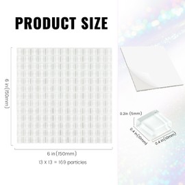 NicesungDECO 169 Particles Self-Adhesive Mosaic Tile 178g. Hobbies Children Handmade Crystal Glass Tiles Craft for Bathroom Kitchen Home Decoration DIY Art Projects,0.4X0.4 Inch (White)