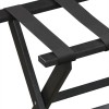 Homeroots Earth Friendly Black Folding Luggage Rack With Black Straps