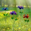 Viveta 4 Pack Flower Decorative Garden Stakes, Metal Flowers Outdoor