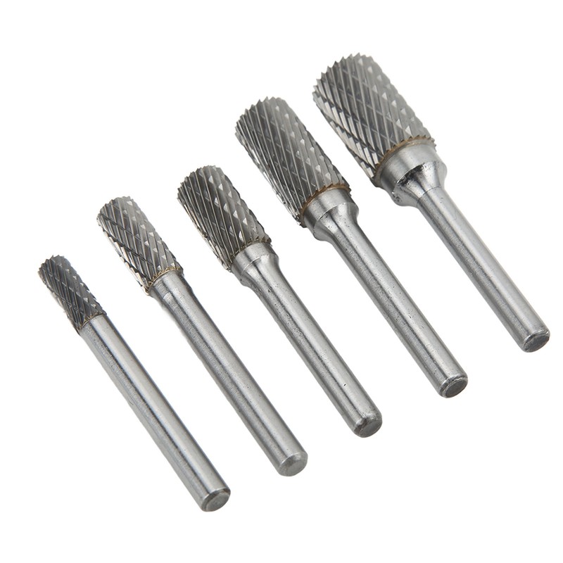 Double Cut Carbide Burrs Rotary Files Set 6mm Shank for