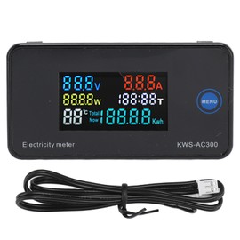 Digital Voltmeter Ammeter Colorful LCD Display AC Current Voltage AC50‑300V Ampere Meter for Household Appliances