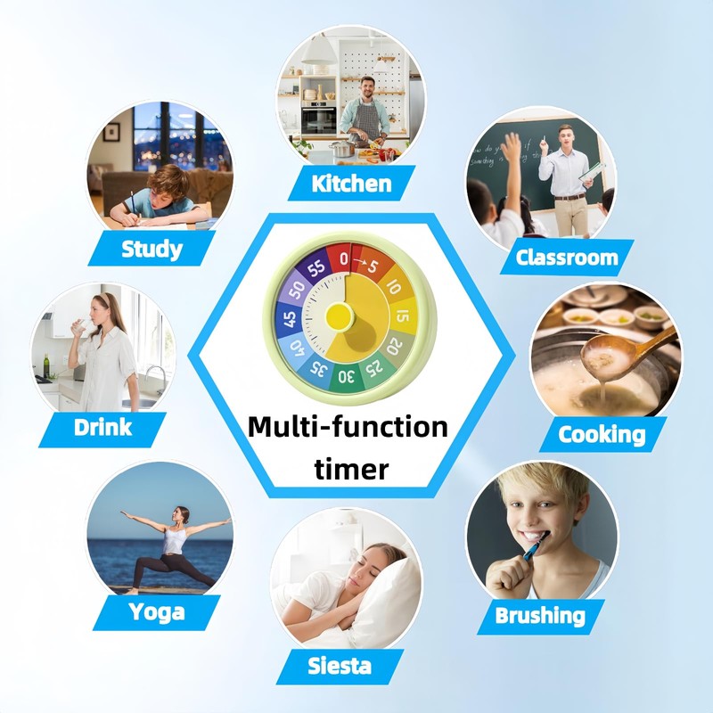 Visual Timer for Kids, 60-Minute Countdown Timer for Classroom Office
