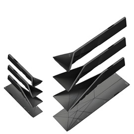 Polygons Flat 3-in-1 Measuring Spoons 2 Spoons 6 Sizes Foldable Silicone Measuring Spoons Magnetic Flat Measuring Utensils Origami-Style Folding Measuring Spoons for Liquids and Solids (Black)