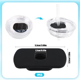 Replacement Slider Compatible with Yeti 20/30oz Tumber BPA-Free Straw Lid Accessories for Yeti Magslider/Stronghold Rubber Straw Cover Attachment For Bottle 20/30oz Tumber (Black)