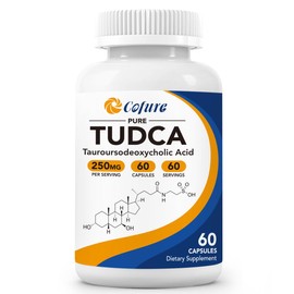 TUDCA Bile Salts Supplement 250mg (Tauroursodeoxycholic Acid), Genuine Pure Bile Acid with Bitter Taste, Gluten Free, Non GMO - 60 Capsules, 60 Servings