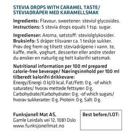 Sukrin Stevia Drops, Caramel 30 ml