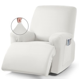 TAOCOCO Stretch Recliner Chair Covers 3-Piece Recliner Covers for Recliner Chair, Softness Polyester Fabric Reclining Chair Cover Furniture Protector - Fits Most Recliner Sizes (Milk White)