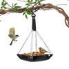 NiCoLa Hanging Leather Bird Feeder Tray for Outdoor Wild Bird