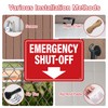 Emergency Shut-Off Sign Sticker with Down Arrow, Waterproof Durable Emergency