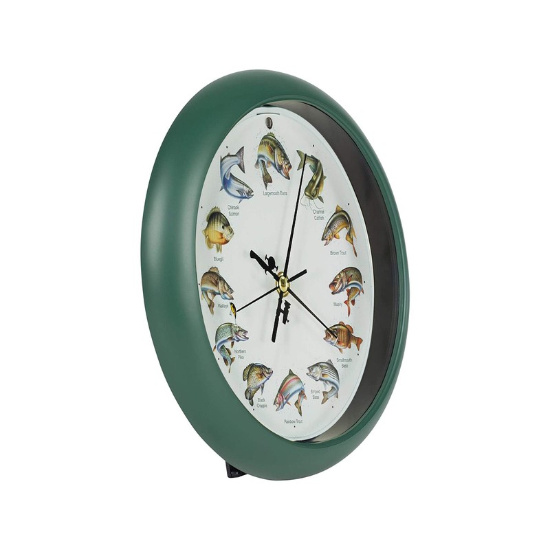 Mark Feldstein Splashing Gamefish Hourly Fishing Sounds Wall/Desk Clock, 8