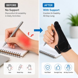 Adjustable Thumb and Wrist Support Brace for Exercise – Breathable Stabilizer with Support Splint for Daily Wear