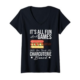 Womens Charcuterie Board Lover Making Cheese Board Charcuterie V-Neck T-Shirt