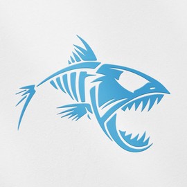 Transparent Decal Stickers of Skeleton Fish 2 (Azure Blue) Premium Waterproof Vinyl Decal Stickers for Laptop Phone Accessory Helmet Car Window Mug Tuber Cup Door Wall Decorat ANDstic023102BE04.26.22