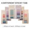 1200Pcs Sticky Tabs, Transparent Sticky Notes Flags Pastel Book Tabs