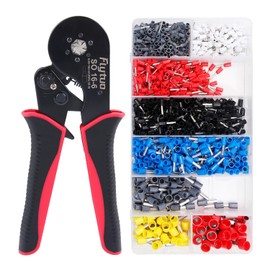 Flytuo Hexagonal Ferrule Crimping Kit,Self-Adjustable Ratchet Crimping Pliers Set for 0.08-16mm² (AWG 28-5) Includes 1200 Wire Terminal Crimp Connectors