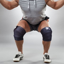 Fit Active Sports Knee Wraps (1 Pair) for Weightlifting, Powerlifting, Gym Workout, Cross Training WODs, & Fitness - Knee Straps for Squats - Men & Women - 72"-Compression & Elastic Support