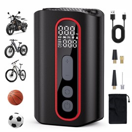 Electric Bike Pump, 160PSI Mini Bike Tire Pump, 4X Fast Bicycle Pump with Digital Pressure Gauge, Bike Air Pump for Mountain Bike, Moto, Car and Balls
