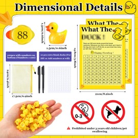 RoundFunny 110 Pcs Number Mini Resin Ducks Hunting Games Hiding Tiny Ducks Funning Hunting Games Hide Around House Cruise Classroom and Office(Yellow)