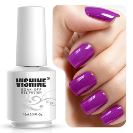 Vishine Gel Nail Polish, 0.5 OZ Purple Shade Soak Off UV LED Nail Gel Polish Manicure Salon DIY for Nail Art Long-Lastnig 15ml