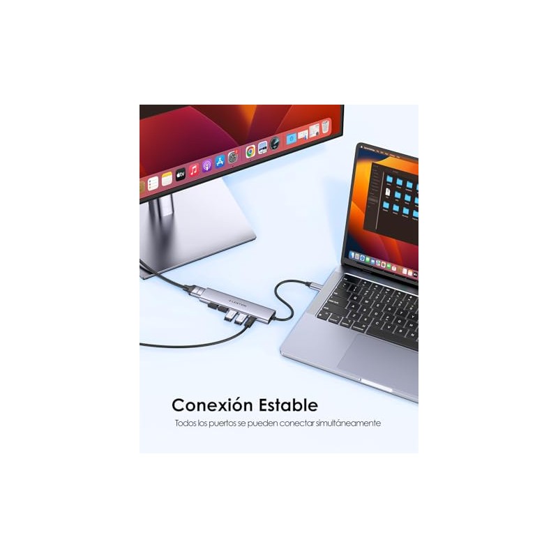 LENTION Hub USB C con HDMI 4K, PD 100W, USB-A