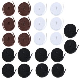 Flat Shoelaces 11 Pairs 44.8inch Athletic Flat Shoe Laces for Sneakers Sports Shoes Boots Skate Shoes, Black White Brown
